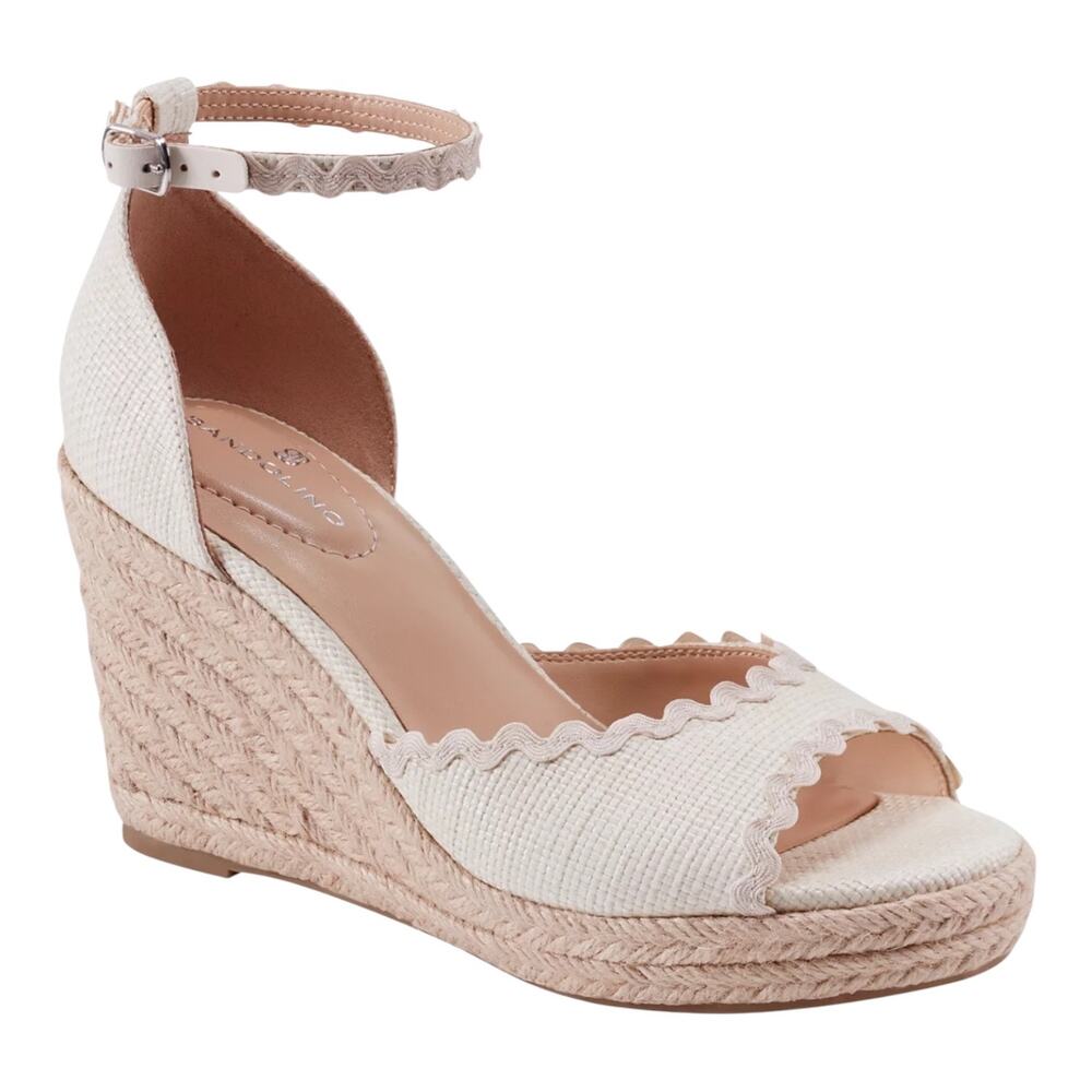 Bandolino Women's Kendri Espadrille Wedge Sandals Ivory Size 8 1/2